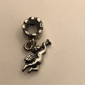 Sterling Silver Cherub Angel Slider Charm Bead Fits Pandora Moments Bracelet
